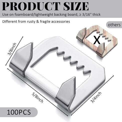 100 Pcs Foam Board Hangers Metal Sawtooth Foam Core Board Hangers Galvanized Steel Sawtooth Picture Hooks in Saudi Arabia