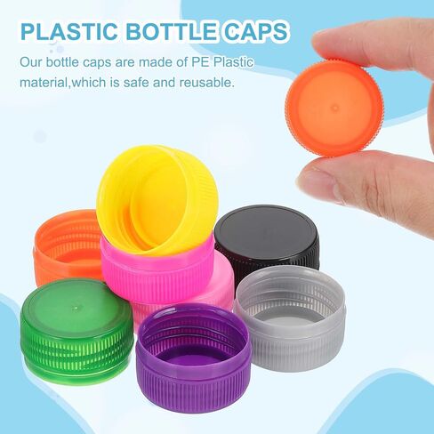 uxcell 50pcs Plastic Bottle Caps, 1.2 inch Bottle Screw Lid Top Water Bottles Top Cap for DIY Development Imagination Intelligence Craft Scrapbook Creative Gifts, Orange in Saudi Arabia