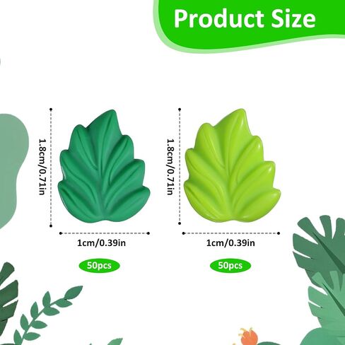 Piriuuo 100 PCS يترك سحر الراتنج ، سحر الوحل راتنجات أخضر يترك راتنجات لطيفة سحر زخرفة زخرفة لسيارة دبوس الشعر. in Saudi Arabia