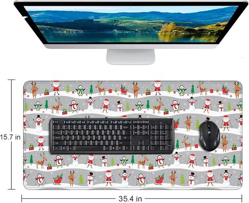 المكتب حصيرة هالوين القرع على دارك غابة مكتب لوحة كبيرة من لوحة الماوس mousepad الموسعة XXL لوحة المفاتيح وسادة 35.4 × 15.7 in Kuwait