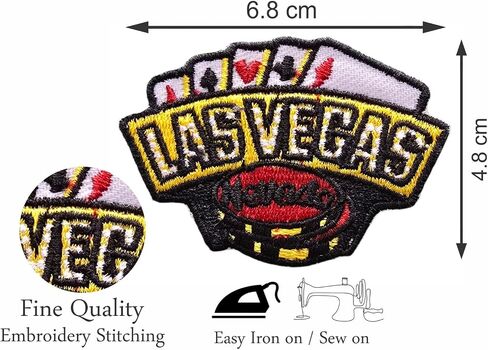 3 Pcs Las Vegas Shirt Jean Pent 6cm Iron on sew on Embroidered Patches Set in Saudi Arabia