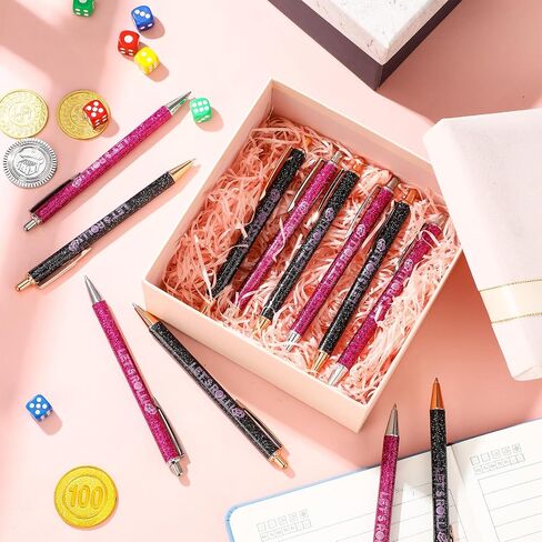 12 Pcs Dice Let's Roll Ballpoint Pens Dice Game Night Gifts Game Prizes Party Supplies Casino Players Themed Wedding Favors for Guests in Saudi Arabia