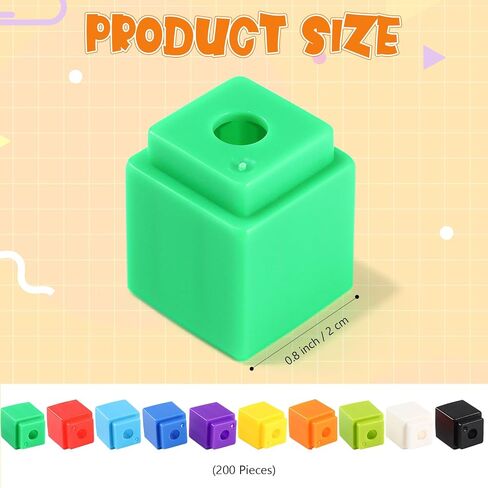 200 Pcs Blue Linking Cubes for Math Counting Cubes Manipulatives Plastic Counting Block Manipulative Classroom Learning Supplies for Educational Preschool Activities Boy Girl (Blue) in Saudi Arabia
