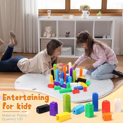200 Pcs Blue Linking Cubes for Math Counting Cubes Manipulatives Plastic Counting Block Manipulative Classroom Learning Supplies for Educational Preschool Activities Boy Girl (Blue) in Saudi Arabia