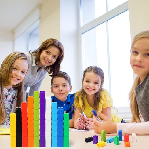 200 Pcs Blue Linking Cubes for Math Counting Cubes Manipulatives Plastic Counting Block Manipulative Classroom Learning Supplies for Educational Preschool Activities Boy Girl (Blue) in Saudi Arabia