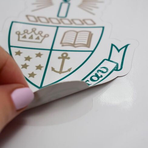 Chi Omega Sticker Sheet - Brand Focus Vinyl Sorority Stickers with Officially Licensed Designs, Removable Adhesive, 7 Stickers per Sheet, by Sorority Shop in Saudi Arabia