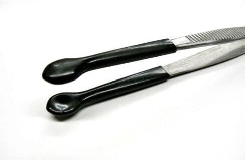 JTS Bead Pearl Holding Tweezers, Rubber Tip Coated, No Scratch, Large Tips, 6" Stainless Jewelry Tool, Silver, Compact in Saudi Arabia