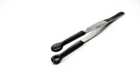 JTS Bead Pearl Holding Tweezers, Rubber Tip Coated, No Scratch, Large Tips, 6" Stainless Jewelry Tool, Silver, Compact in Saudi Arabia