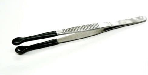JTS Bead Pearl Holding Tweezers, Rubber Tip Coated, No Scratch, Large Tips, 6" Stainless Jewelry Tool, Silver, Compact in Saudi Arabia