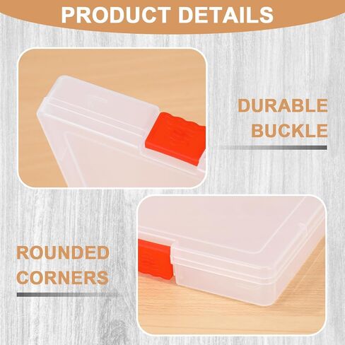 Scrapbook Paper Storage Box 12.7 x 12.4 x 1 Inch Clear Plastic Organizer for Craft Letter Paper Cardstock Documents Office School Supplies, 4 Pack in Saudi Arabia