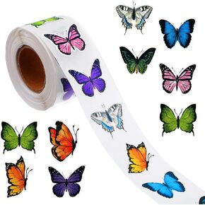 500 Sheets Spring Butterflies Gift Sticker Roll Colorful Butterflies Stickers Colorful Butterfly Label Sticker Butterfly Stickers Roll for Gifts Cards Scrapbook Daily Decorations in Kuwait
