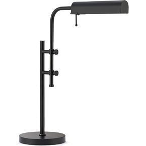 مصباح مكتب ريفي ريفي ، مصباح طاولة معدني على الطراز الصناعي القابل للتعديل ، 3 درجات حرارة ملونة مصباح القراءة لمصباح غرفة المعيشة ، الأسود in Kuwait