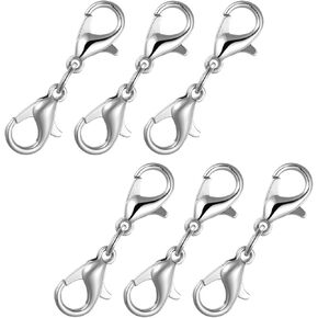 6 Pcs Double Lobster Clasp Extender, Stainless Steel Lobster Claw Clasp, Silver Lobsters Claw Clasps, Double Claws Connector, Double-Opening Jewelry Clasps, for DIY Jewelry Bracelet Necklace Making in Kuwait