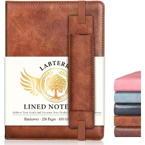 Lined Journal Notebook for Women Men, 256 Pages, Medium 5.7 in x 8.3 in - 100 GSM Thick Paper – Hardcover Leather Journals for Writing, Work, School, Note Taking, Diary Notepad, Brown in Saudi Arabia