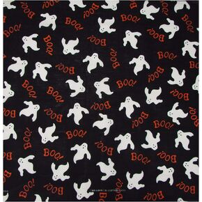 Glow In The Dark Halloween Boo Ghost Print Bandana, Black, 22 x 22 inches in Saudi Arabia