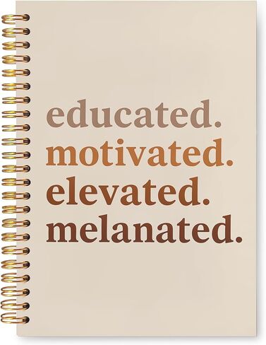 VIIJJUE Black Girl Magic Notebook, Black Women Gifts Journal, Educated Motivated Elevated Melanated Hardcover Spiral Notebooks, 5.5x8.3 Inch in Kuwait