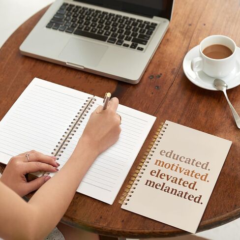 VIIJJUE Black Girl Magic Notebook, Black Women Gifts Journal, Educated Motivated Elevated Melanated Hardcover Spiral Notebooks, 5.5x8.3 Inch in Kuwait