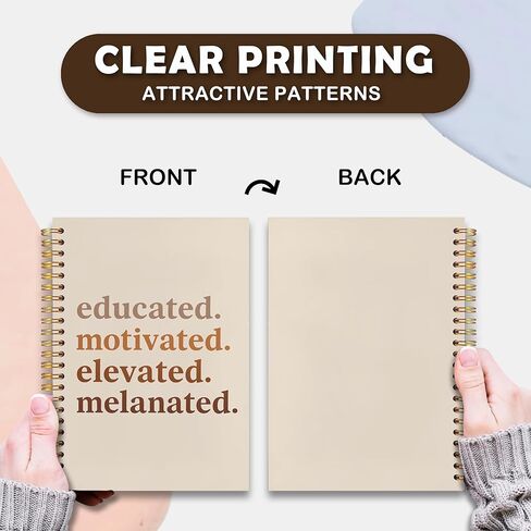 VIIJJUE Black Girl Magic Notebook, Black Women Gifts Journal, Educated Motivated Elevated Melanated Hardcover Spiral Notebooks, 5.5x8.3 Inch in Kuwait