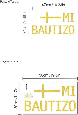 MI BAUTIZO Sign Decals for Balloon Arch, Baptism First Communion Party Decorations Wall Sticker for Christian Boy Girl Baby Shower Party Supplies in Saudi Arabia