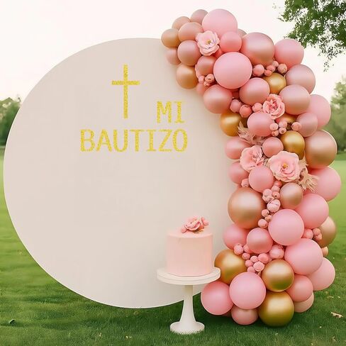 MI BAUTIZO Sign Decals for Balloon Arch, Baptism First Communion Party Decorations Wall Sticker for Christian Boy Girl Baby Shower Party Supplies in Saudi Arabia