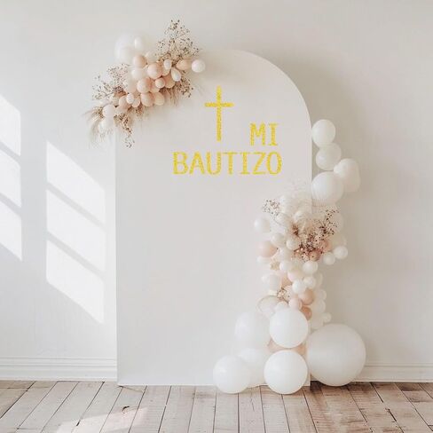 MI BAUTIZO Sign Decals for Balloon Arch, Baptism First Communion Party Decorations Wall Sticker for Christian Boy Girl Baby Shower Party Supplies in Saudi Arabia