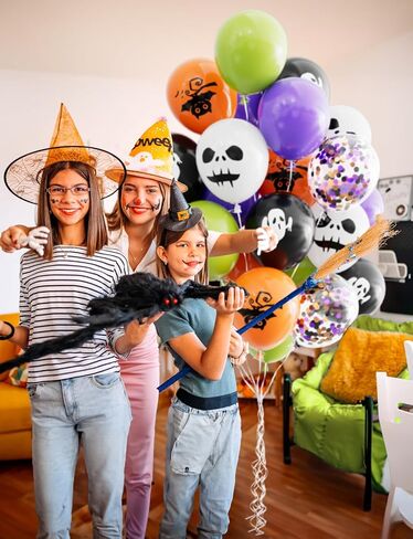 البالونات الحفلات في عيد الهالوين - 60 ٪ 12 بوصة البالونات الأسود والبرتقالي وضعت المرح الحلويات بالون البالون الأخضر اللاتكس لأسلوب عيد ميلاد هالوين لوازم حفلة استحمام الطفل in Kuwait