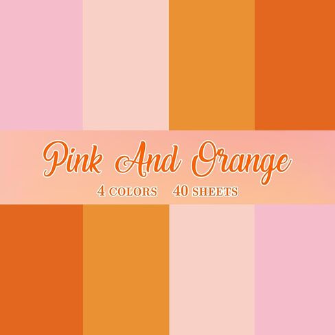 AnyDesign 40 Sheets 8.5 x 11 Inch Pink and Orange Card Stock Thick Paper Cards Colored Scrapbook Paper for Halloween Prints DIY Arts Crafts School Office Home Supplies, 65LB in Saudi Arabia