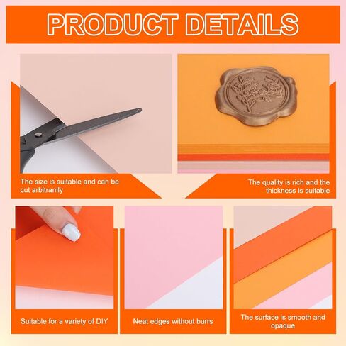 AnyDesign 40 Sheets 8.5 x 11 Inch Pink and Orange Card Stock Thick Paper Cards Colored Scrapbook Paper for Halloween Prints DIY Arts Crafts School Office Home Supplies, 65LB in Saudi Arabia