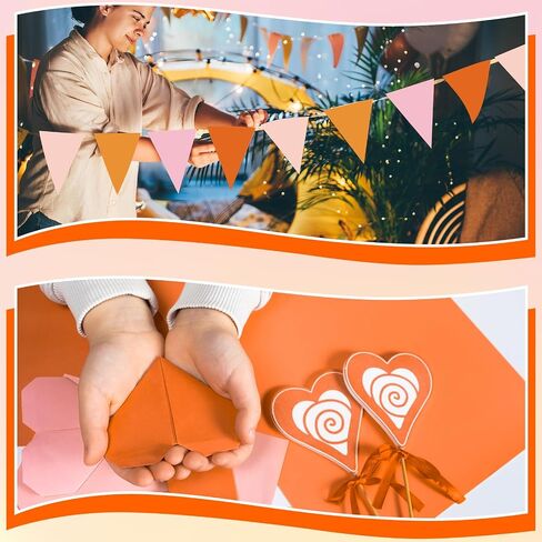 AnyDesign 40 Sheets 8.5 x 11 Inch Pink and Orange Card Stock Thick Paper Cards Colored Scrapbook Paper for Halloween Prints DIY Arts Crafts School Office Home Supplies, 65LB in Saudi Arabia
