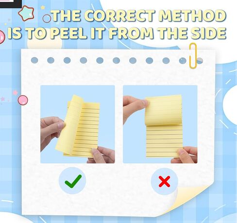 Lined Sticky Notes 3x5 Inch, 8 Sticky Note Pads (400 Sheets),Post Stickies Yellow Large Sticky Notes, Easy-Peel Adhesive, for Reminders, Lists, Planning, Office, School, and Home Organization in Saudi Arabia
