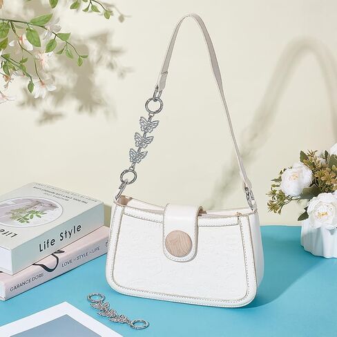 UniCraftale 2pcs 5.59 "Butterfly Prestender Chain Women Women Bag Extender Chain مع حزام حزام Platinum Platinum Platinum Strap Skains Metal Strap لمحافظ حقائب اليد صنع in Kuwait