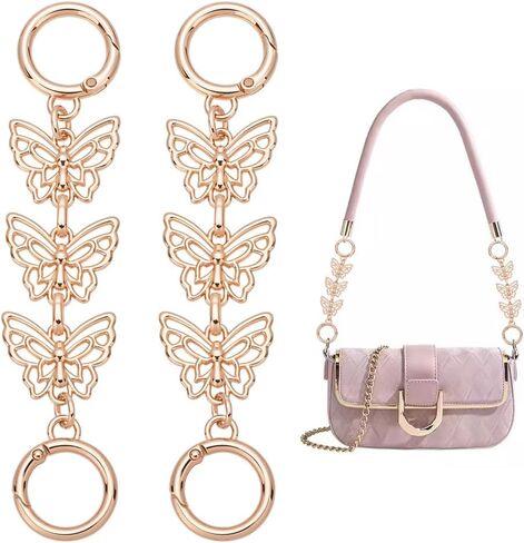 UniCraftale 2pcs 5.59 "Butterfly Prestender Chain Women Women Bag Extender Chain مع حزام حزام Platinum Platinum Platinum Strap Skains Metal Strap لمحافظ حقائب اليد صنع in Kuwait