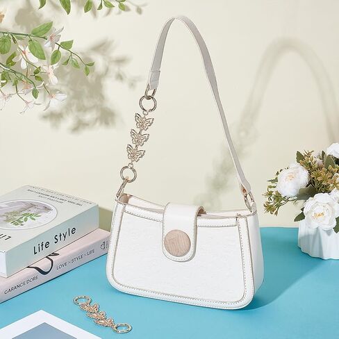 UniCraftale 2pcs 5.59 "Butterfly Prestender Chain Women Women Bag Extender Chain مع حزام حزام Platinum Platinum Platinum Strap Skains Metal Strap لمحافظ حقائب اليد صنع in Kuwait