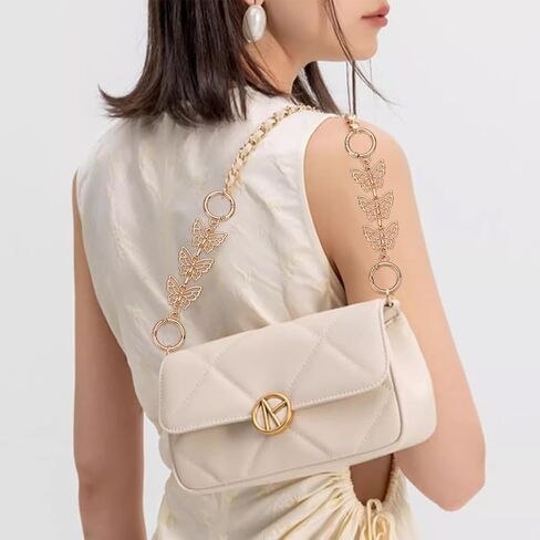 UniCraftale 2pcs 5.59 "Butterfly Prestender Chain Women Women Bag Extender Chain مع حزام حزام Platinum Platinum Platinum Strap Skains Metal Strap لمحافظ حقائب اليد صنع in Kuwait