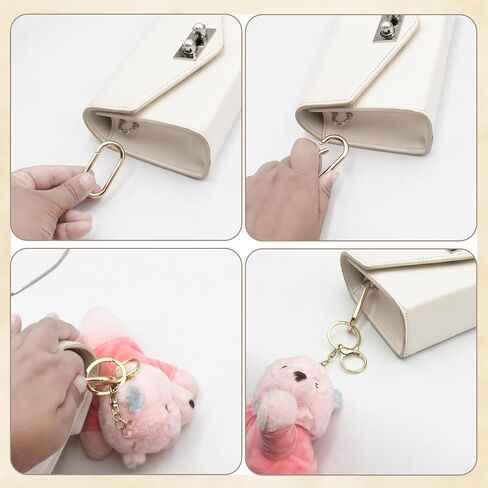 6 PCS Clips Ring Ring Clips ، Metal Keychai Pres Clip ، Gold O Ring Carabiner Key Rings للمفاتيح ، حقيبة ، حقيبة يد ، حرفية (1.97 × 0.94 بوصة ، أسود شريحة ذهبية) in Kuwait