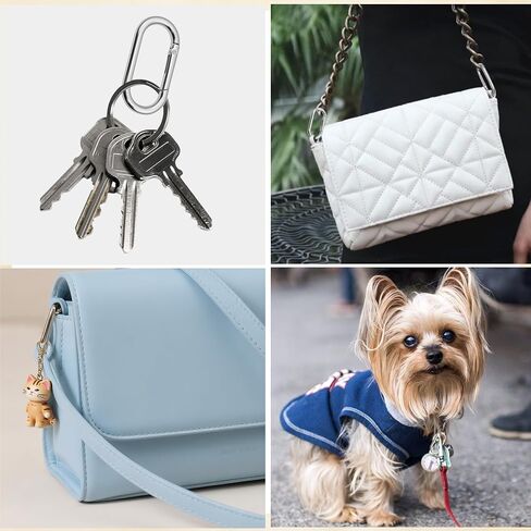 6 PCS Clips Ring Ring Clips ، Metal Keychai Pres Clip ، Gold O Ring Carabiner Key Rings للمفاتيح ، حقيبة ، حقيبة يد ، حرفية (1.97 × 0.94 بوصة ، أسود شريحة ذهبية) in Kuwait