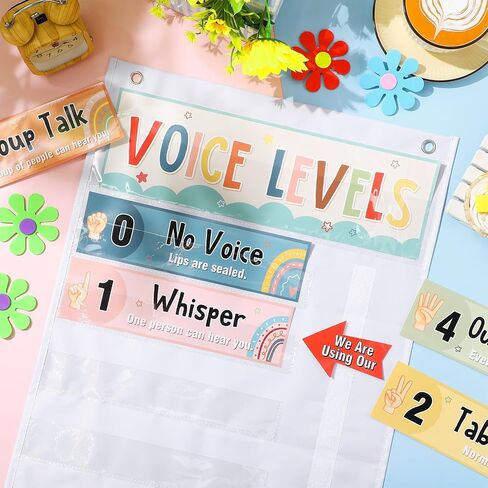 Black Voice Level Chart for Classroom Voice Pocket Chart Classroom Decorations Noise Level Educational Sign School Decorations for Back to School Elementary Preschool Teachers Supplies in Saudi Arabia