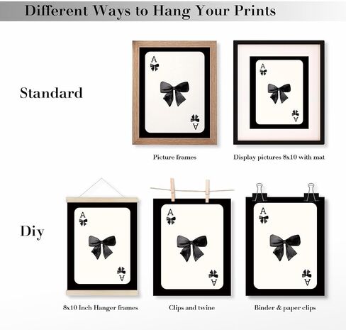 JXREQ Coquette Trendy Black Bow Wall Art Decor, Black Cherry Bow Posters Wall Art Prints Set of 4, Coquette Preppy Room Decor for Teen Girl College Dorm, 8x10 Inch Unframed in Saudi Arabia