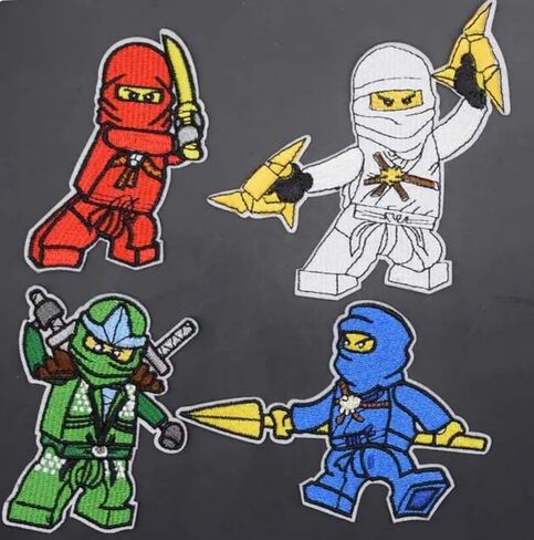 مجموعة pinstant من 4 بقع Ninjago Ninjas 3.6 "الحديد على بقع حرارية مطرزة للملابس للملابس in Saudi Arabia