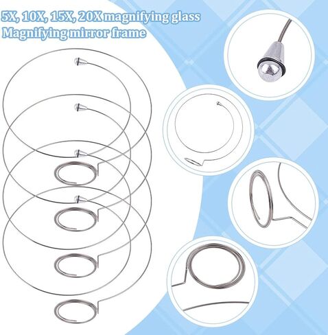 4pcs مكثف أحادي العين المحمولة مع 4 حامل مكبّر الزجاج حلقات العيون إصلاح نظارات مكبرة لمجوهرات مجوهرات ساعة رقيقة Loupe إصلاح الدائرة التجريبية in Saudi Arabia