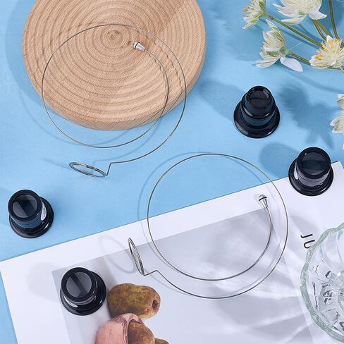 4pcs مكثف أحادي العين المحمولة مع 4 حامل مكبّر الزجاج حلقات العيون إصلاح نظارات مكبرة لمجوهرات مجوهرات ساعة رقيقة Loupe إصلاح الدائرة التجريبية in Saudi Arabia