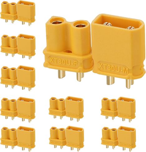 10pcs Amass XT30(2+2) Female Connectors, Drone FPV Lipo Battery Connectors, Gold Plated for RC UAV Robots (Black) in Saudi Arabia