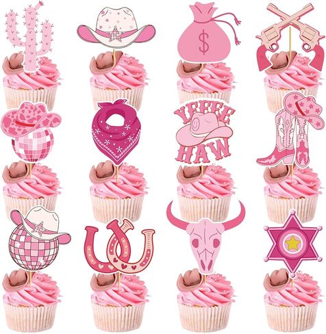 24 PCS Cowgirl Cupcake Toppers Cowgirl Cake Decorations Decorations Cowgirl Party Decorations لنذهب in Kuwait