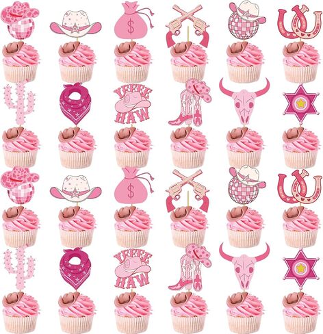 24 PCS Cowgirl Cupcake Toppers Cowgirl Cake Decorations Decorations Cowgirl Party Decorations لنذهب in Kuwait