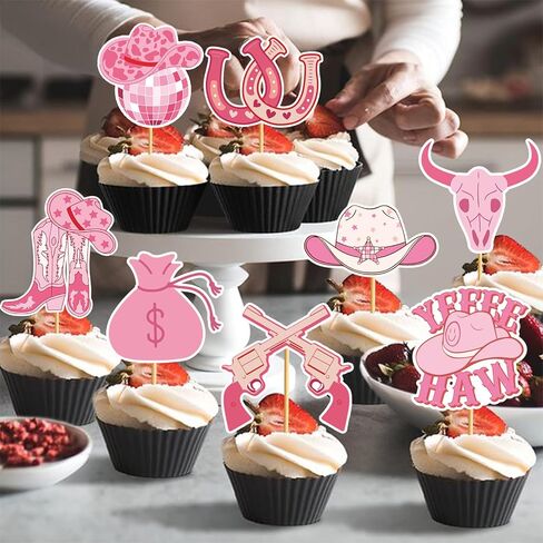 24 PCS Cowgirl Cupcake Toppers Cowgirl Cake Decorations Decorations Cowgirl Party Decorations لنذهب in Kuwait