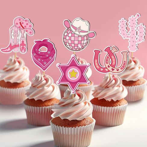 24 PCS Cowgirl Cupcake Toppers Cowgirl Cake Decorations Decorations Cowgirl Party Decorations لنذهب in Kuwait