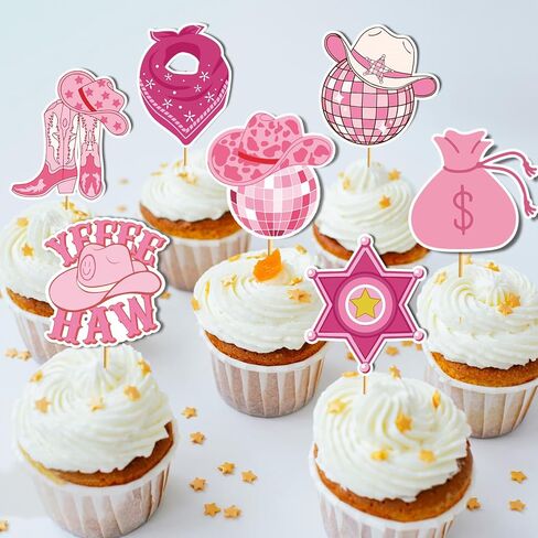 24 PCS Cowgirl Cupcake Toppers Cowgirl Cake Decorations Decorations Cowgirl Party Decorations لنذهب in Kuwait