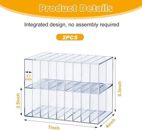 2 Pcs Acrylic Marker Organizer Desktop Storage Hold 144 Marker, Clear Pencil Holder Stand Art Brushes Stationary Display with 18 Compartments for School Classroom Desk Home Office Supplies in Saudi Arabia
