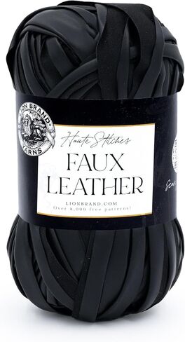 Lion Brand Yarn Faux Leather ، خيوط الموضة للحياكة والكروشيه ، سماء الليل ، 1 حزمة in Saudi Arabia