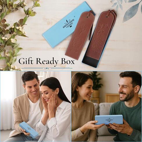 Hunter & Scribe Leather Christian Bookmarks for Men and Women – Set of 3 Handmade Top-Grain Leather Bible Bookmarks with Embossed Scripture - Vine (Jhn 15:5), Flower (Isa 40:8), Love (1 Cor 13:4-8) in Kuwait